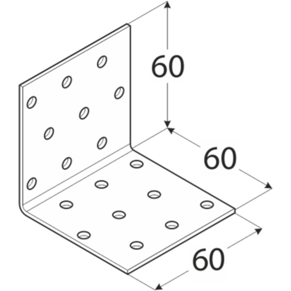 Coltar perforat DMX, 60 x 60 x 60 x 2 mm, otel