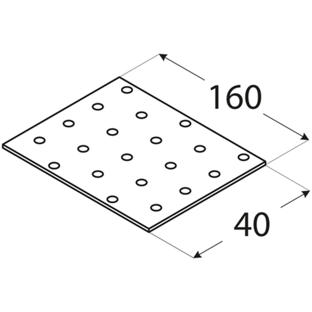 Placa perforata DMX 4404, otel, 160 x 40 x 2 mm