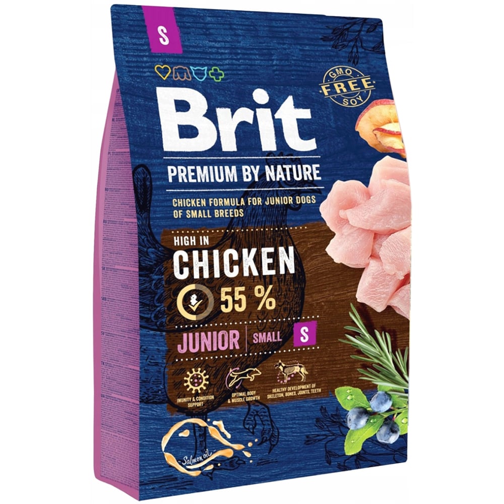 Hrana uscata pentru caini BRIT Premium by Nature Small, Junior, Pui, 3 kg