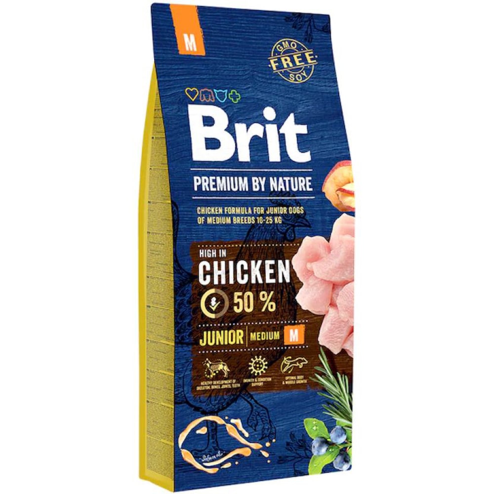 Hrana uscata pentru caini BRIT Premium by Nature, Junior, Pui, 15 kg