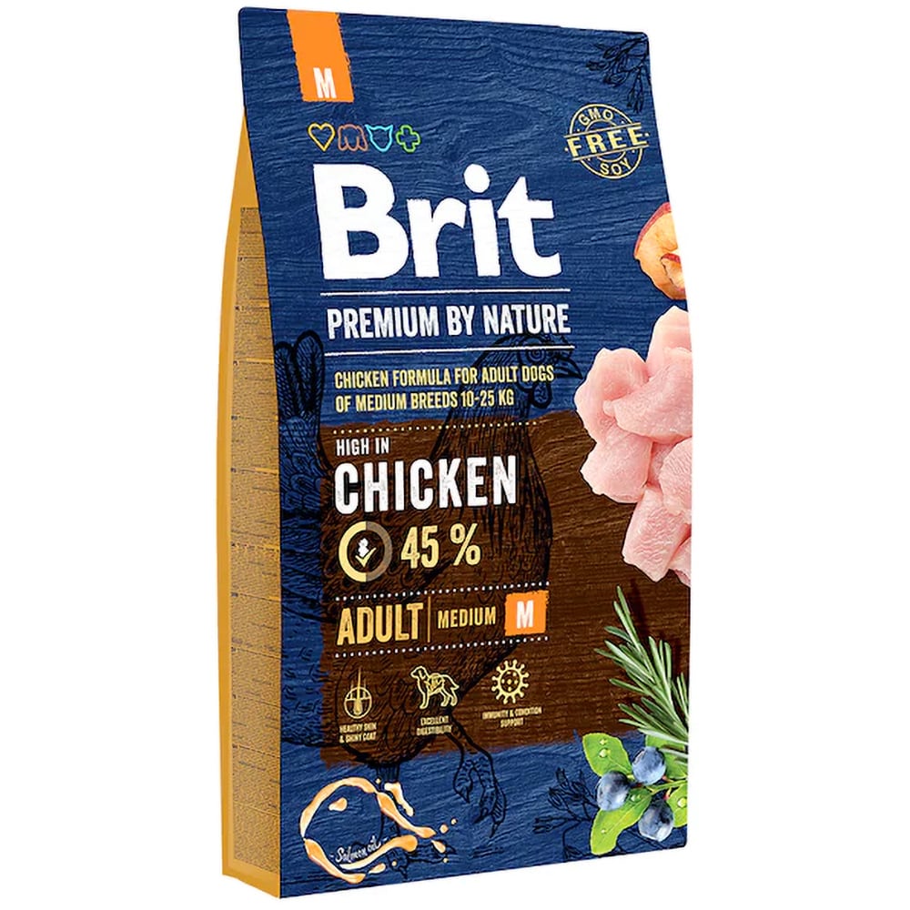 Hrana uscata pentru caini Brit Premium By Nature Medium, Adult, Pui, 8 kg