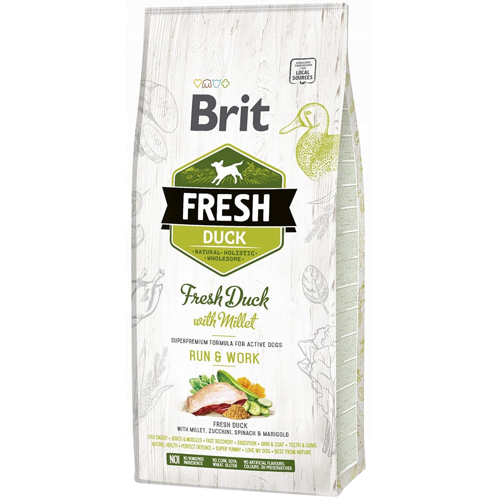 Hrana uscata pentru caini BRIT FRESH, Adult, Rata, 12 kg