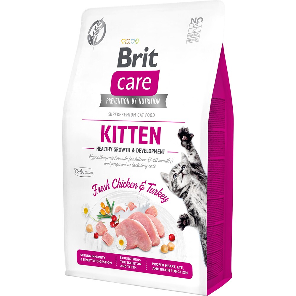 Hrana uscata pentru pisici BRIT CARE Healthy Growth & Development, Junior, Pasare, 2 kg