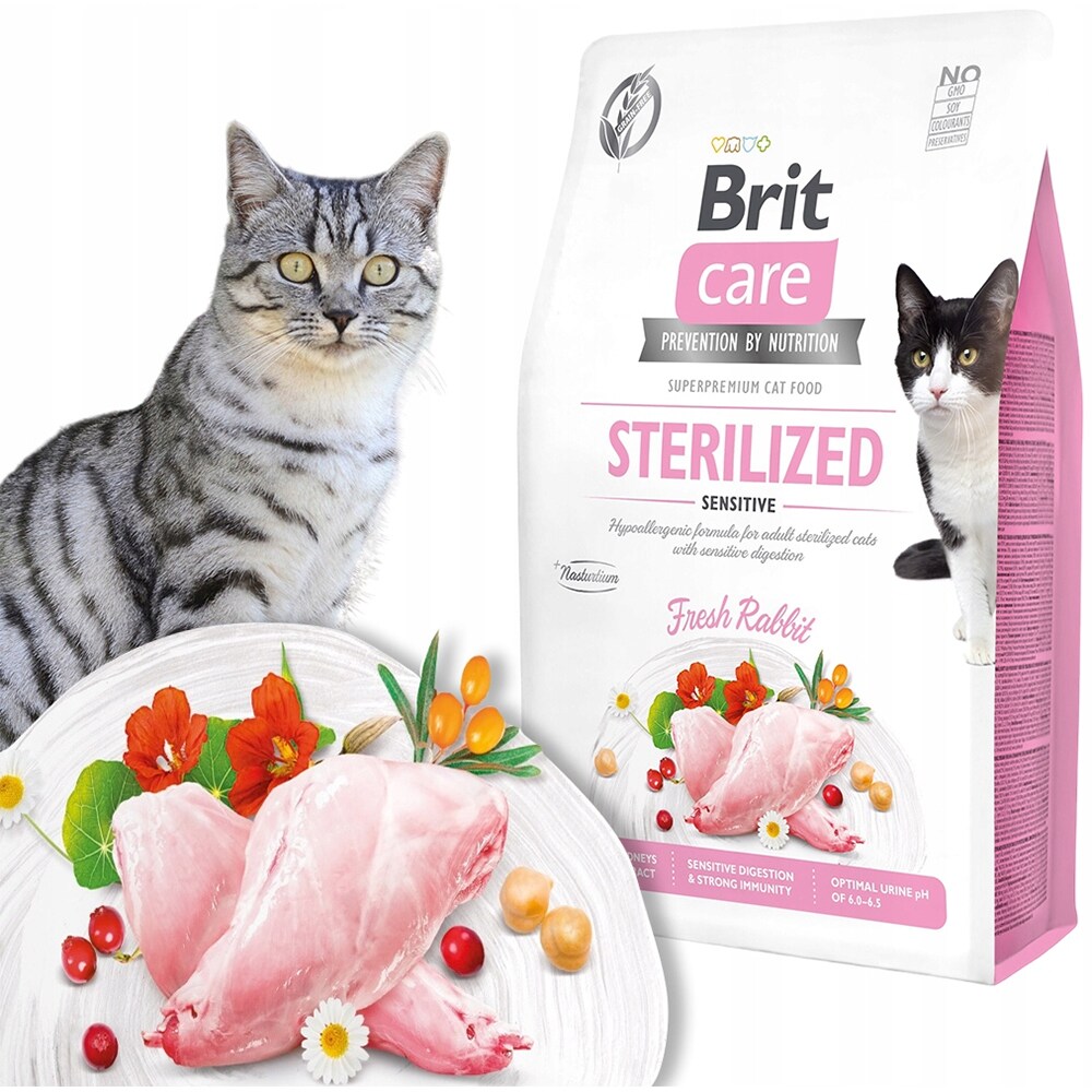 Hrana uscata pentru pisici BRIT CARE Sterilized Sensitive, Adult, Iepure, 2 kg