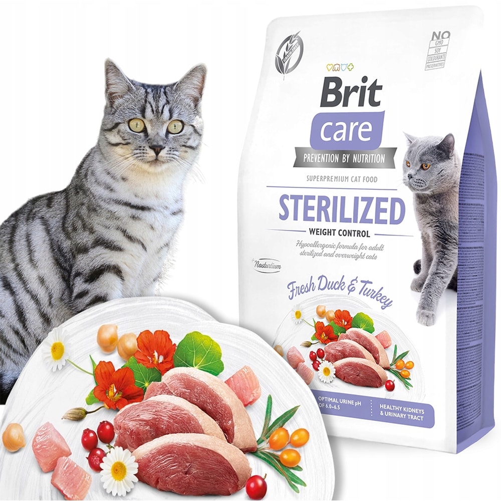 Hrana uscata pentru pisici BRIT CARE Sterilized Weight Control, Adult, Rata, 2 kg