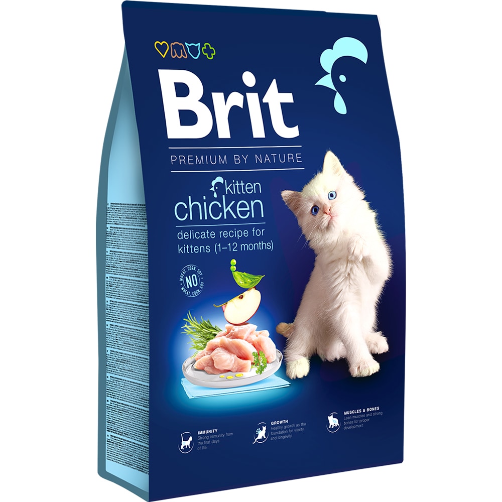 Hrana uscata pentru pisici BRIT Premium by Nature, Junior, Pui, 8 kg