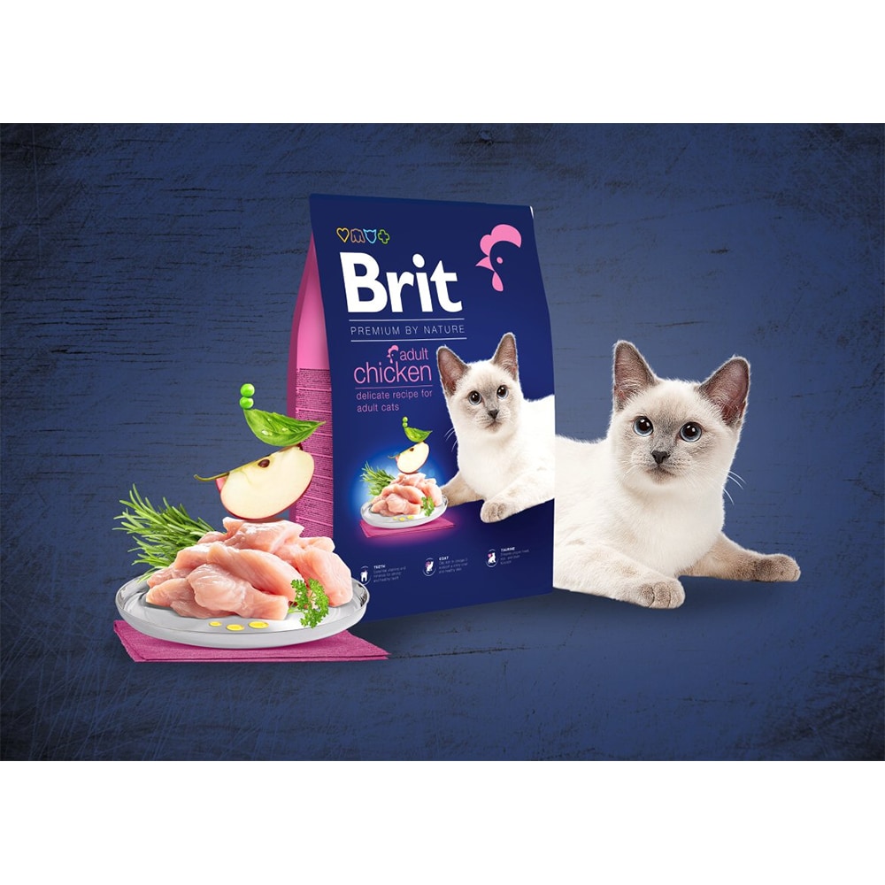Hrana uscata pentru pisici BRIT Premium by Nature, Adult, Pui, 8 kg