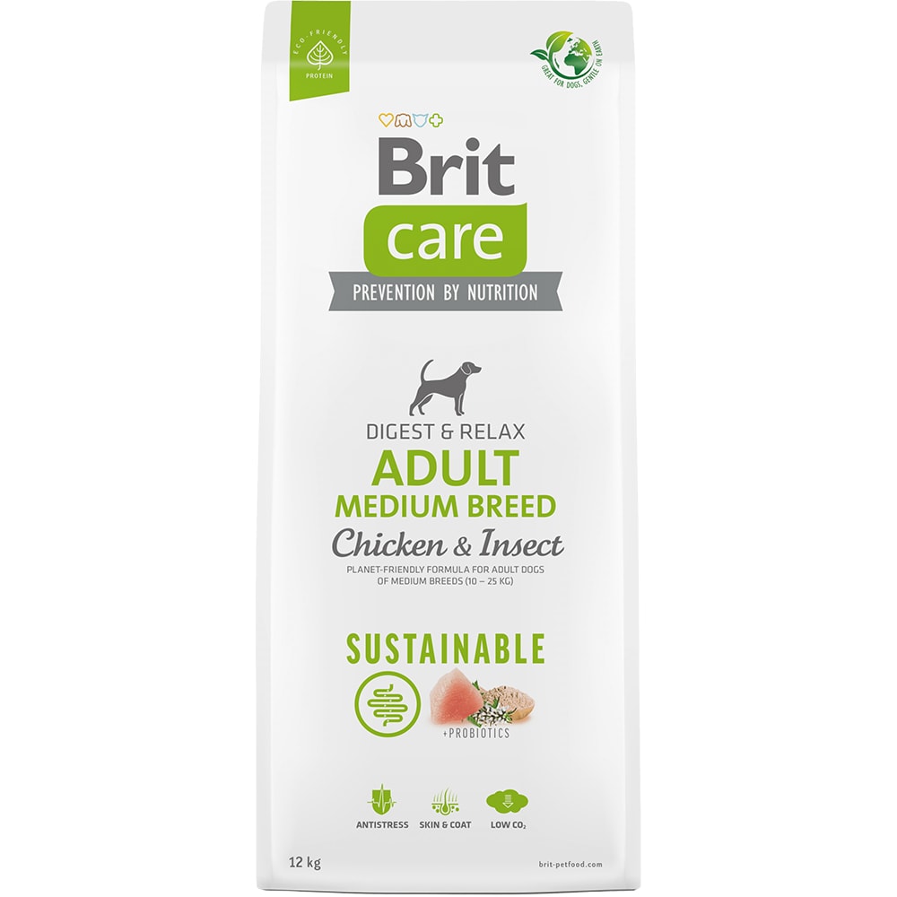 Hrana uscata pentru caini BRIT Sustainable Medium Breed, Adult, Pui, 12 kg