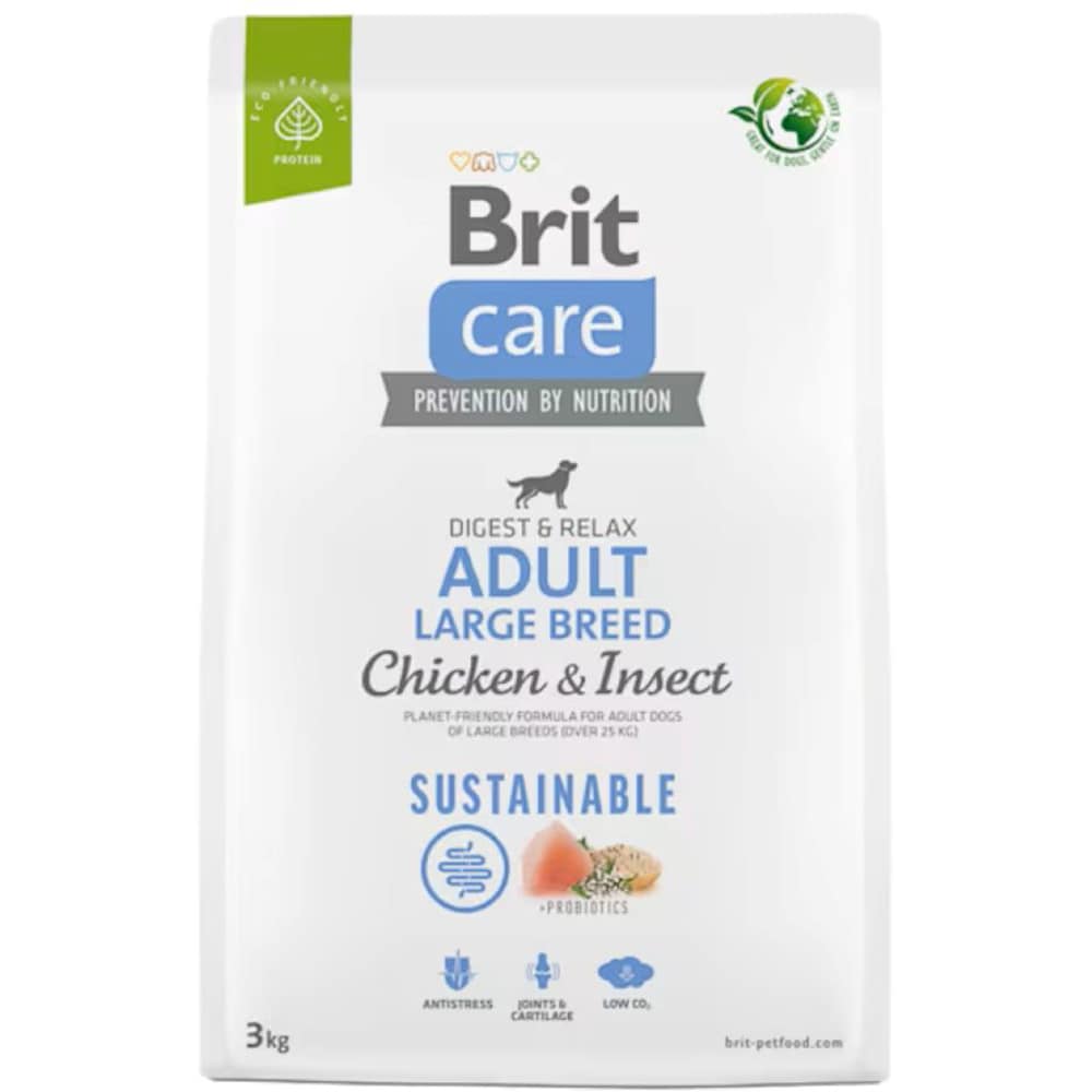 Hrana uscata pentru caini BRIT CARE Sustainable Large Breed, Adult, Pui, 3 kg