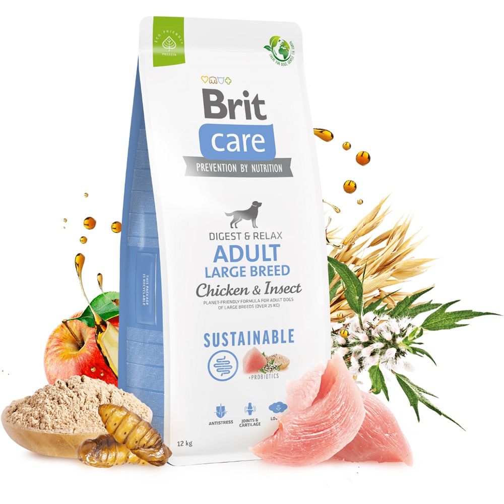 Hrana uscata pentru caini BRIT CARE Sustainable Large Breed, Adult, Pui, 12 kg