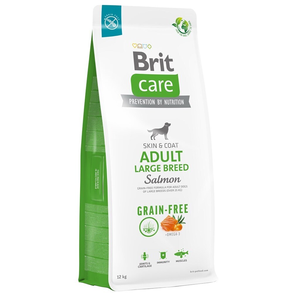 Hrana uscata pentru caini BRIT CARE Grain Free Large Breed, Adult, Somon, 12 kg