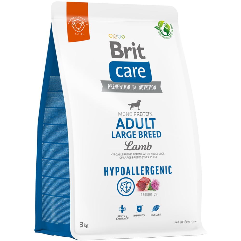 Hrana uscata pentru caini BRIT CARE Hypoallergenic Large Breed, Adult, Miel, 3 kg