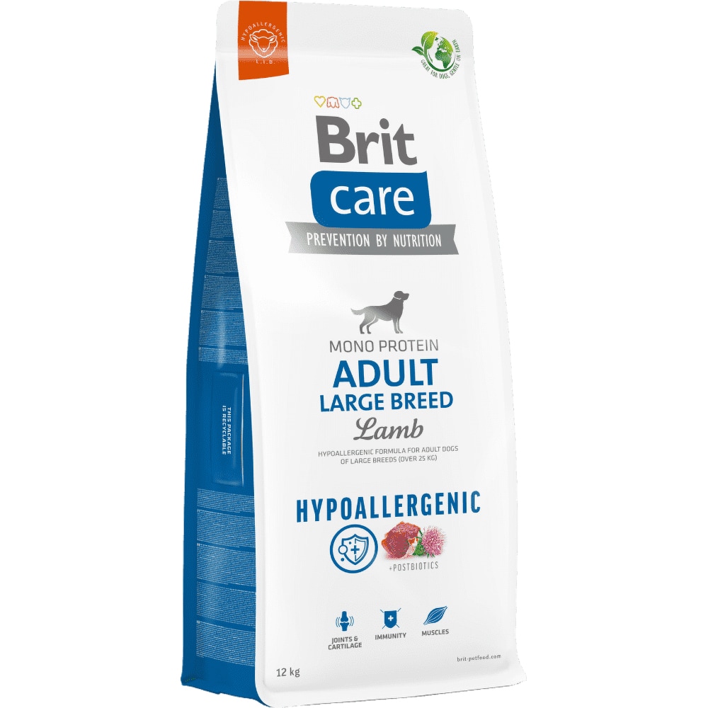 Hrana uscata pentru caini BRIT CARE Hypoallergenic Large Breed, Adult, Miel, 12 kg