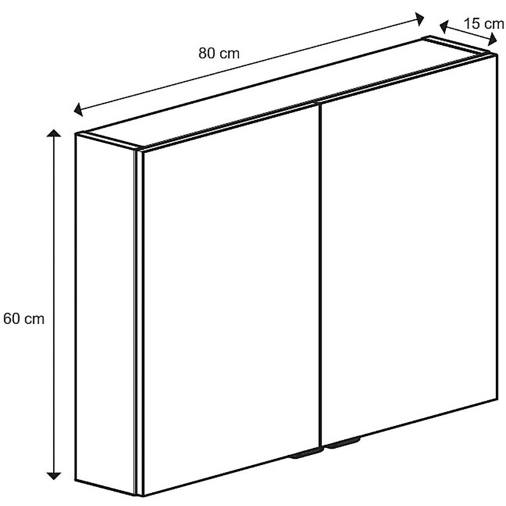 Dulap baie cu oglinda GOODHOME Imandra, 80 x 15 x 60 cm, alb