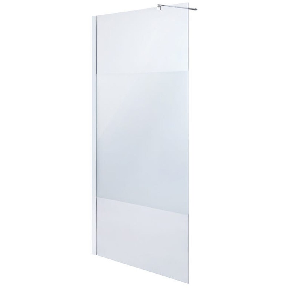 Paravan dus walk-in COOKE & LEWIS, aluminiu, sticla mata, 90x195 cm, alb