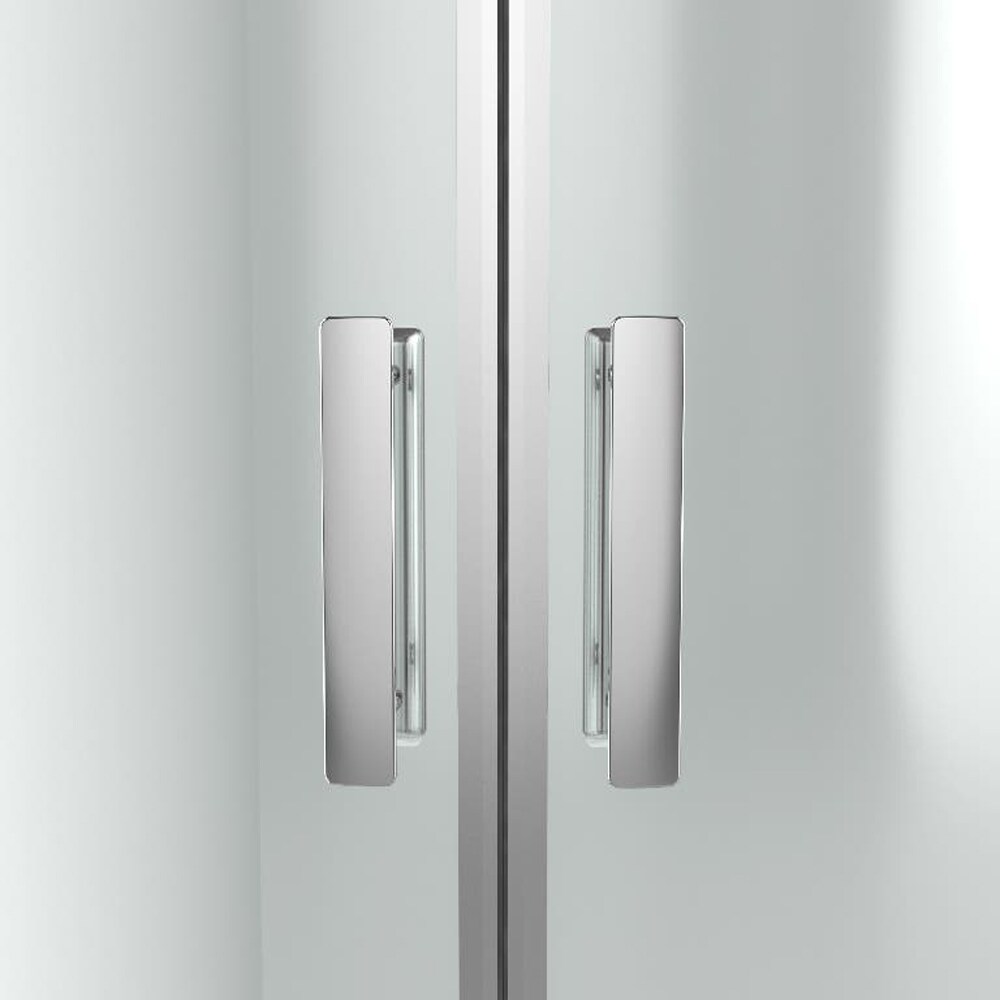 Cabina de dus GOODHOME Beloya, 90 x 90 x 195 cm, sticla securizata 8mm, profil argintiu