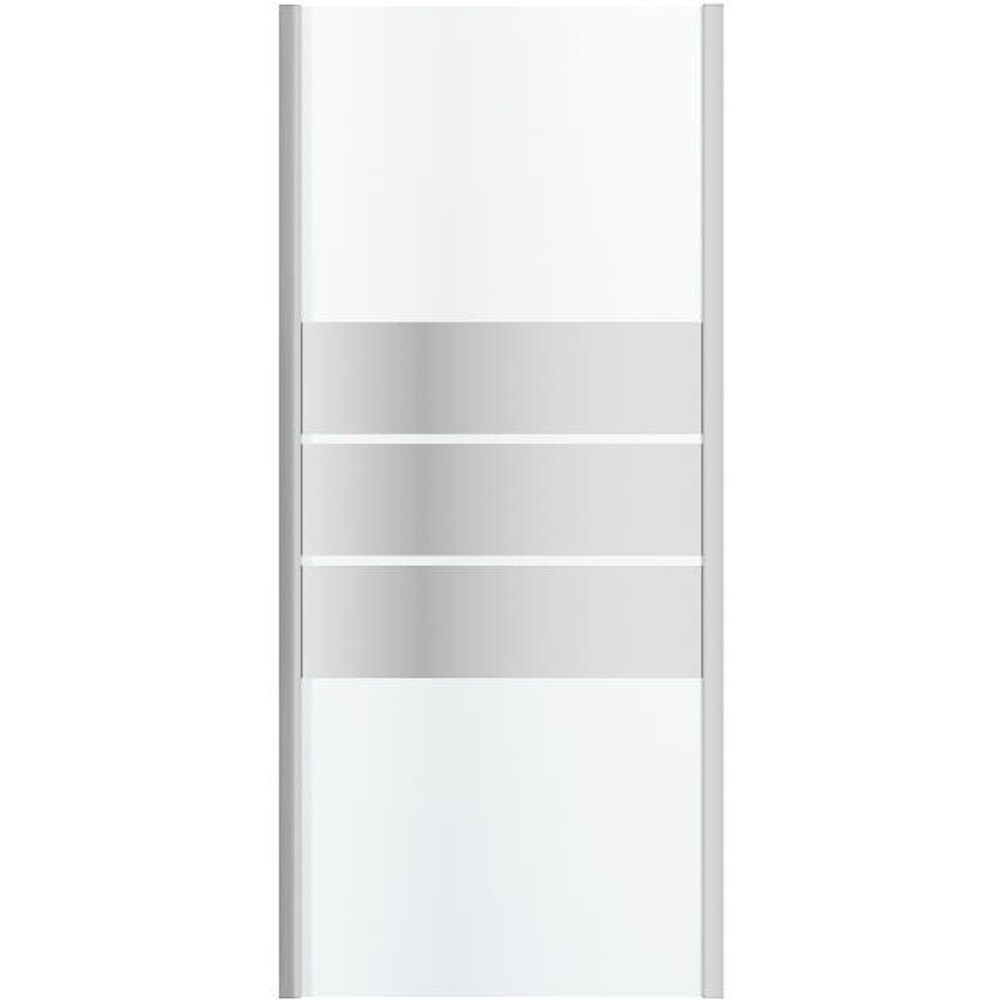 Paravan dus GOODHOME, aluminiu, sticla transparenta, 97.5x195 cm, crom