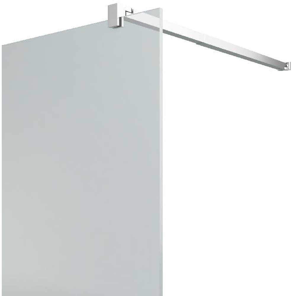 Paravan dus walk-in GOODHOME, aluminiu, sticla transparenta, 87.5x195 cm, crom