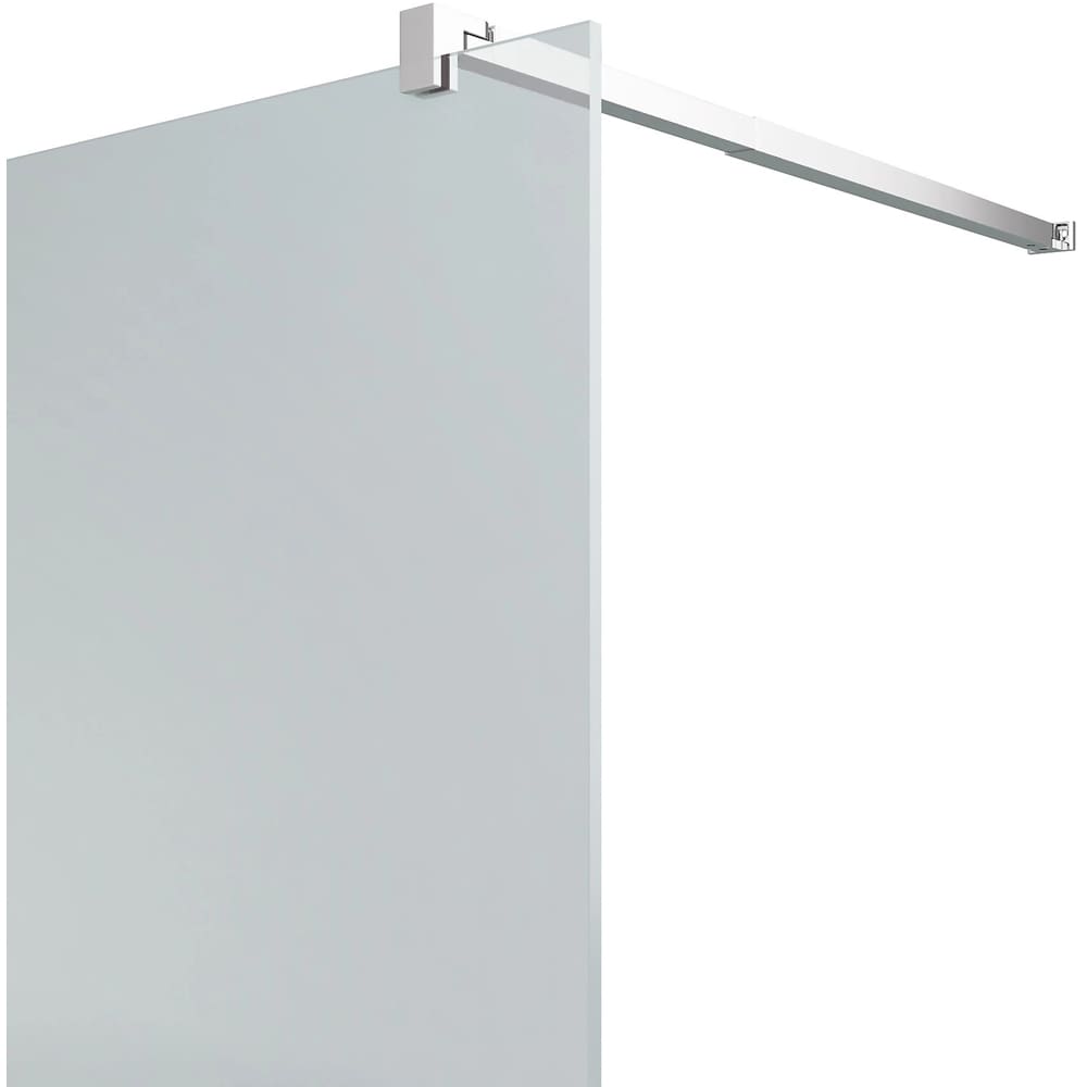 Paravan dus walk-in GOODHOME, aluminiu, sticla transparenta, 120x195 cm, crom