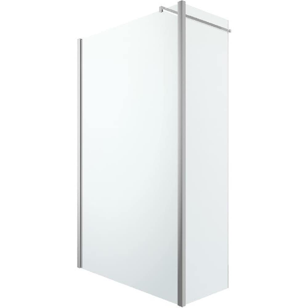 Paravan dus walk-in GOODHOME, aluminiu, sticla transparenta, 85x195 cm, crom