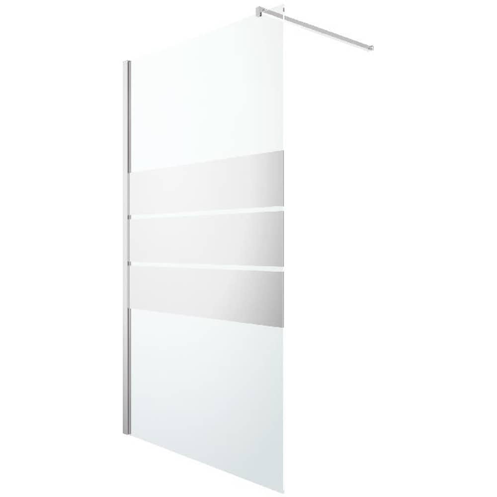 Paravan dus walk-in GOODHOME, aluminiu, sticla oglinda, 120x195 cm, crom