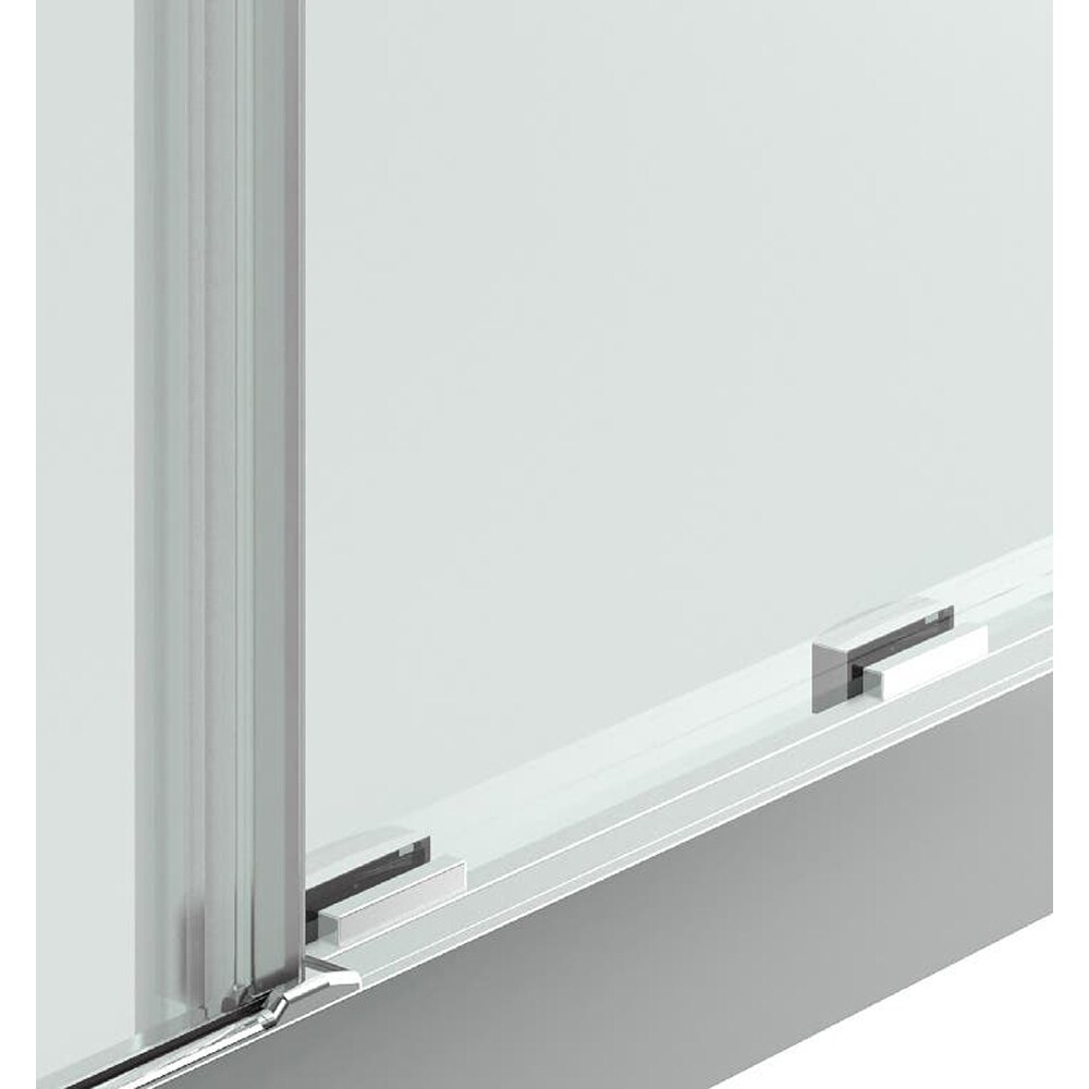 Usa dus glisanta GOODHOME, aluminiu, sticla transparenta, 140x195 cm, crom
