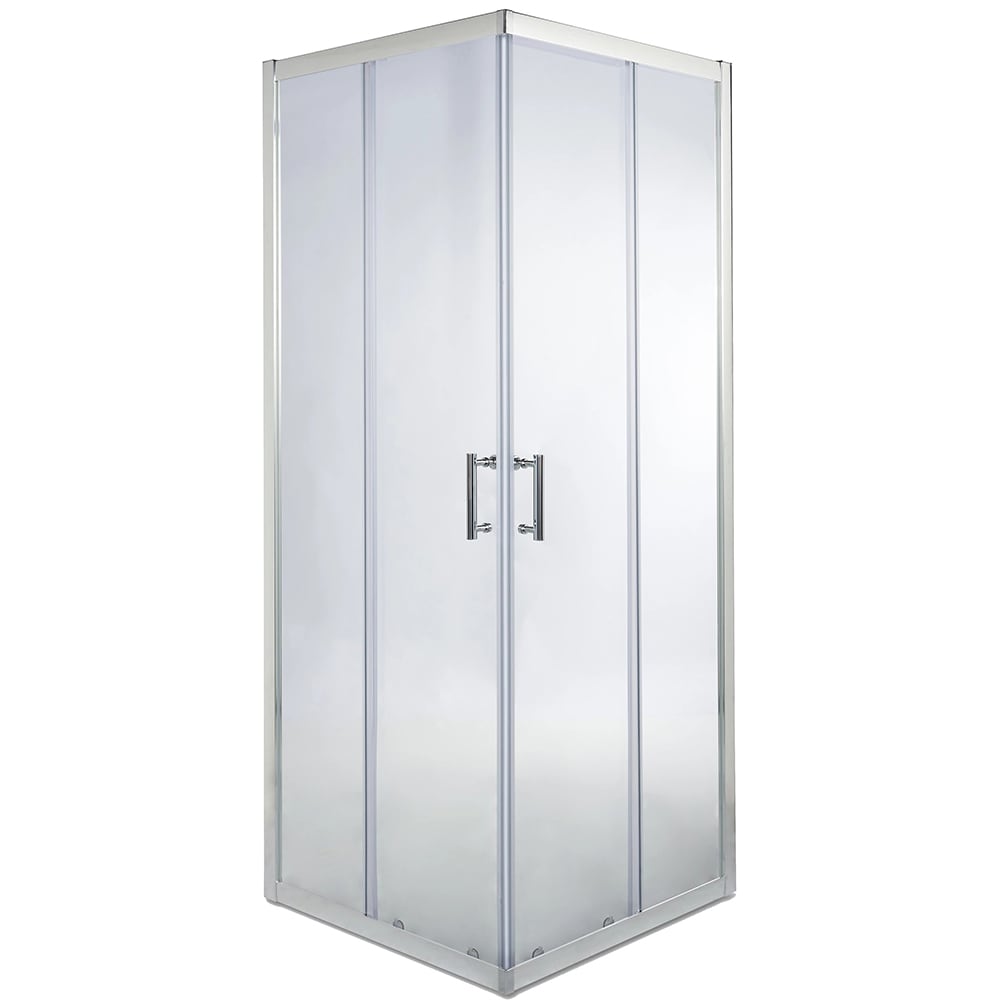 Cabina de dus COOKE & LEWIS Onega, patrata, 80 x 80 x 190 cm, sticla securizata 5mm, profil crom
