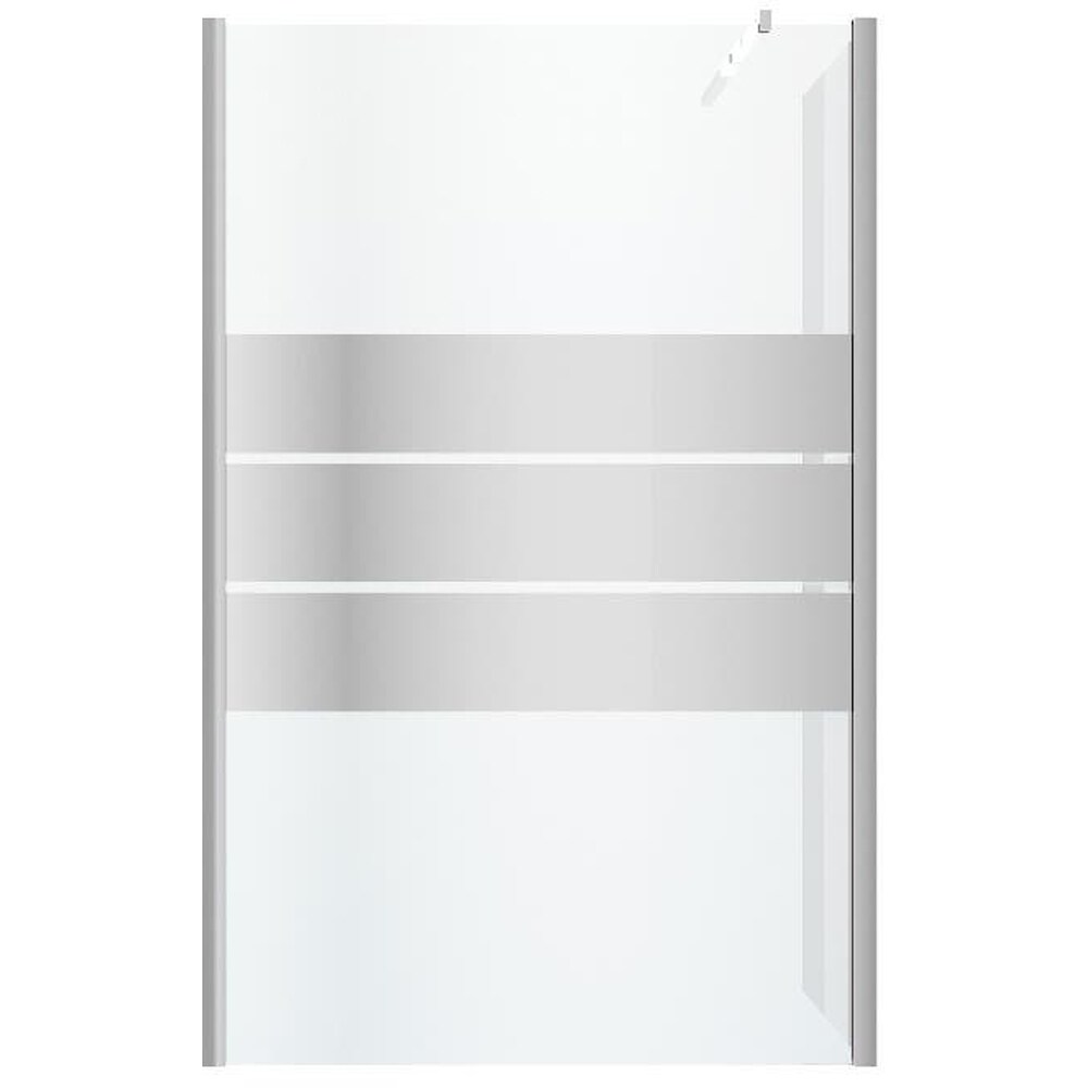 Paravan dus walk-in GOODHOME, aluminiu, sticla transparenta, 125x195 cm, crom