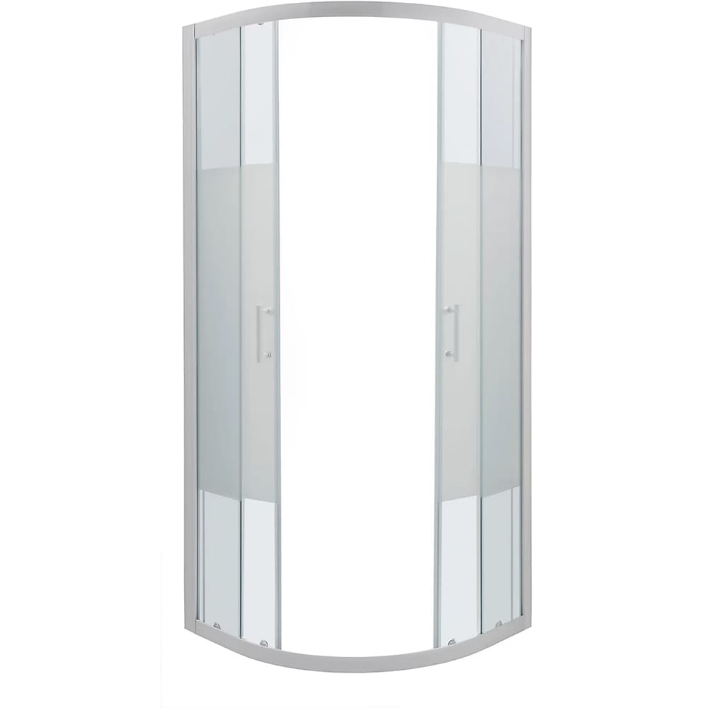 Cabina dus standard GoodHome Onega, semirotunda, 80 x 80 x 190 cm, sticla securizata 5mm, profil argintiu