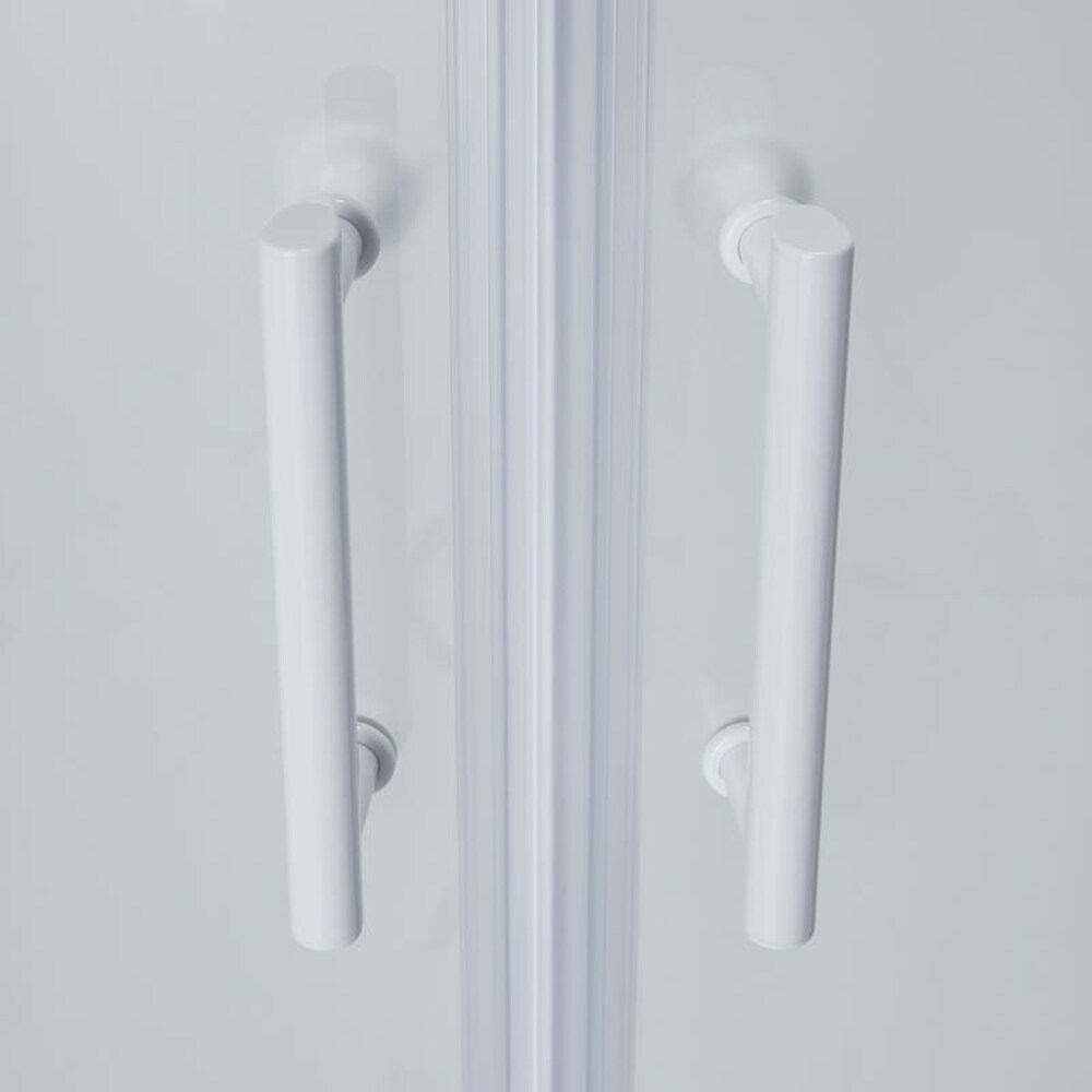 Cabina dus semirotunda COOKE & LEWIS, aluminiu, sticla opaca, 80x190 cm, alb