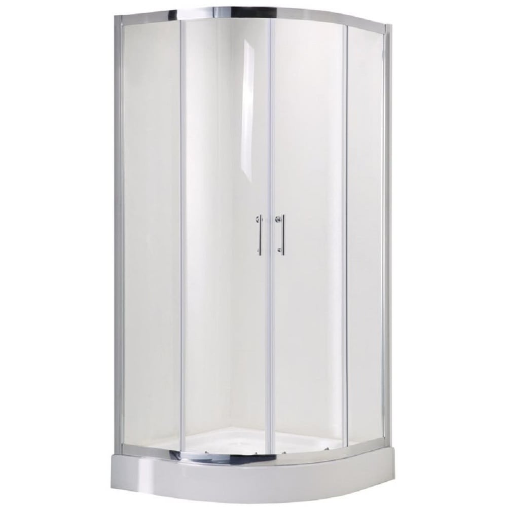 Cabina de dus COOKE & LEWIS Onega, semirotunda, 80 x 80 x 190 cm, sticla securizata 5mm, profil crom