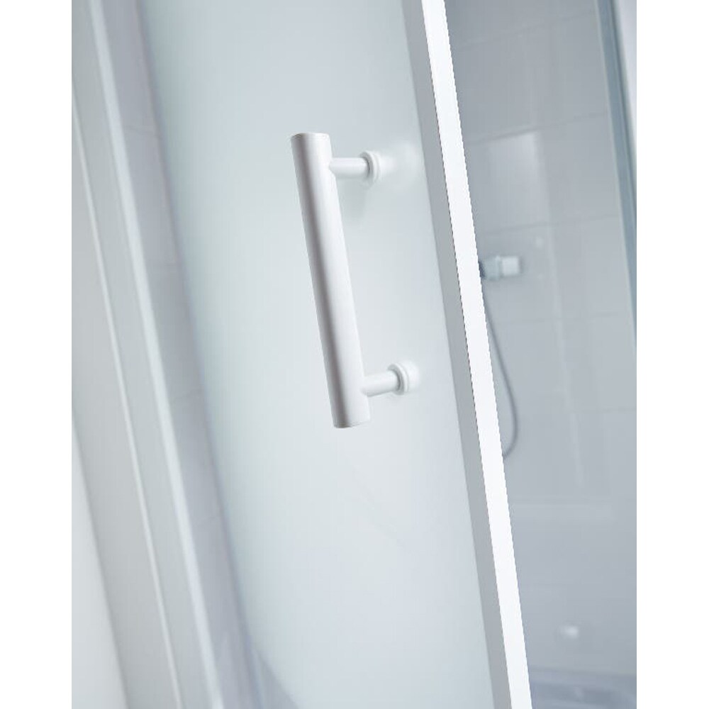 Usa dus batanta COOKE & LEWIS, aluminiu, sticla serigrafiata, 70x190 cm, alb