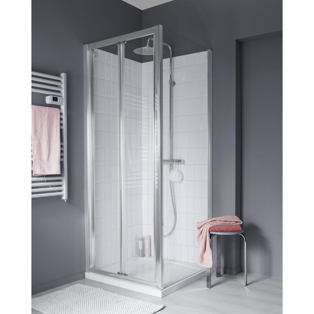 Usa dus pliabila COOKE & LEWIS, aluminiu, sticla transparenta, 80x190 cm, crom