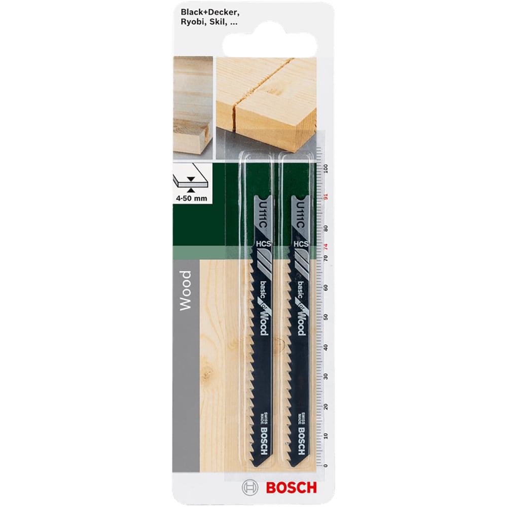 Set panza fierastrau vertical BOSCH U111C pentru lemn, 2 buc