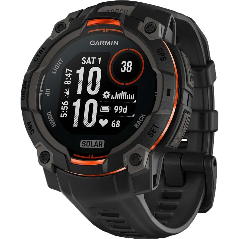 Smartwatch GARMIN Instinct 3 Solar, 45 mm, GPS, Android/iOS, silicon, Black