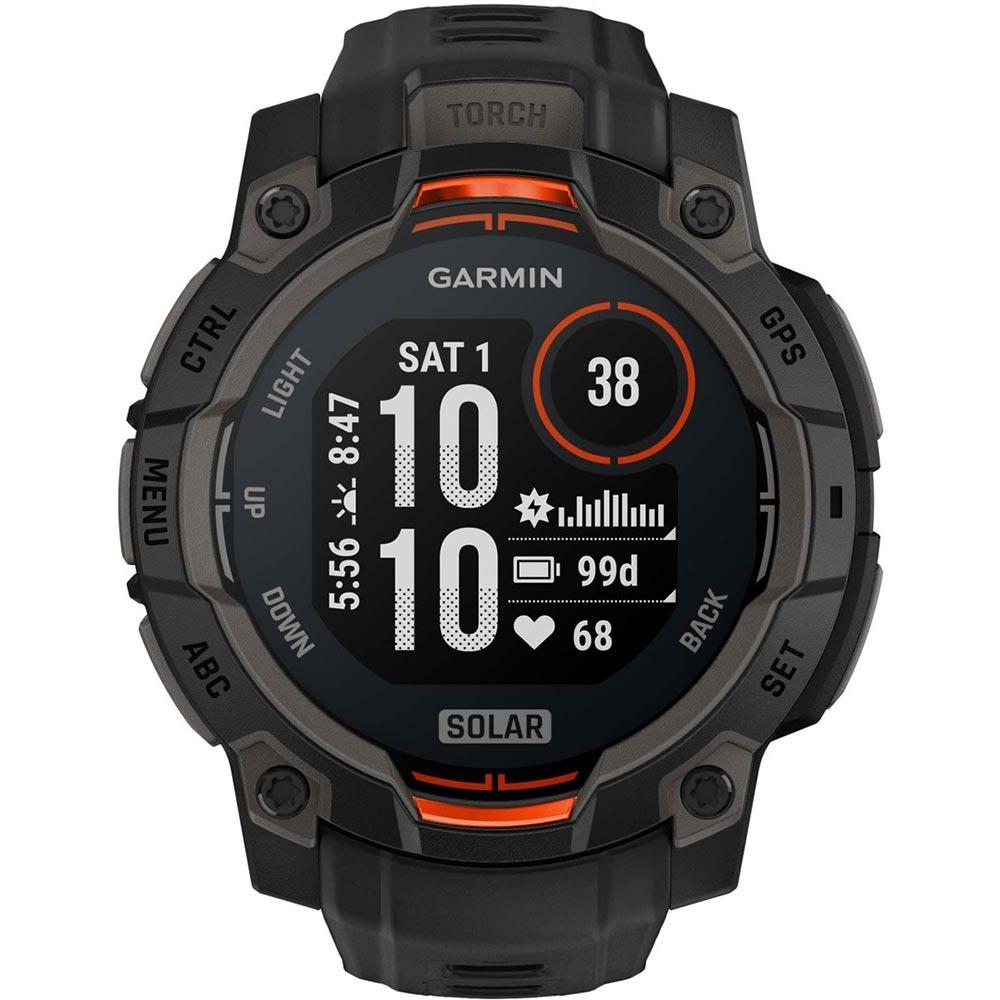 Smartwatch GARMIN Instinct 3 Solar, 45 mm, GPS, Android/iOS, silicon, Black