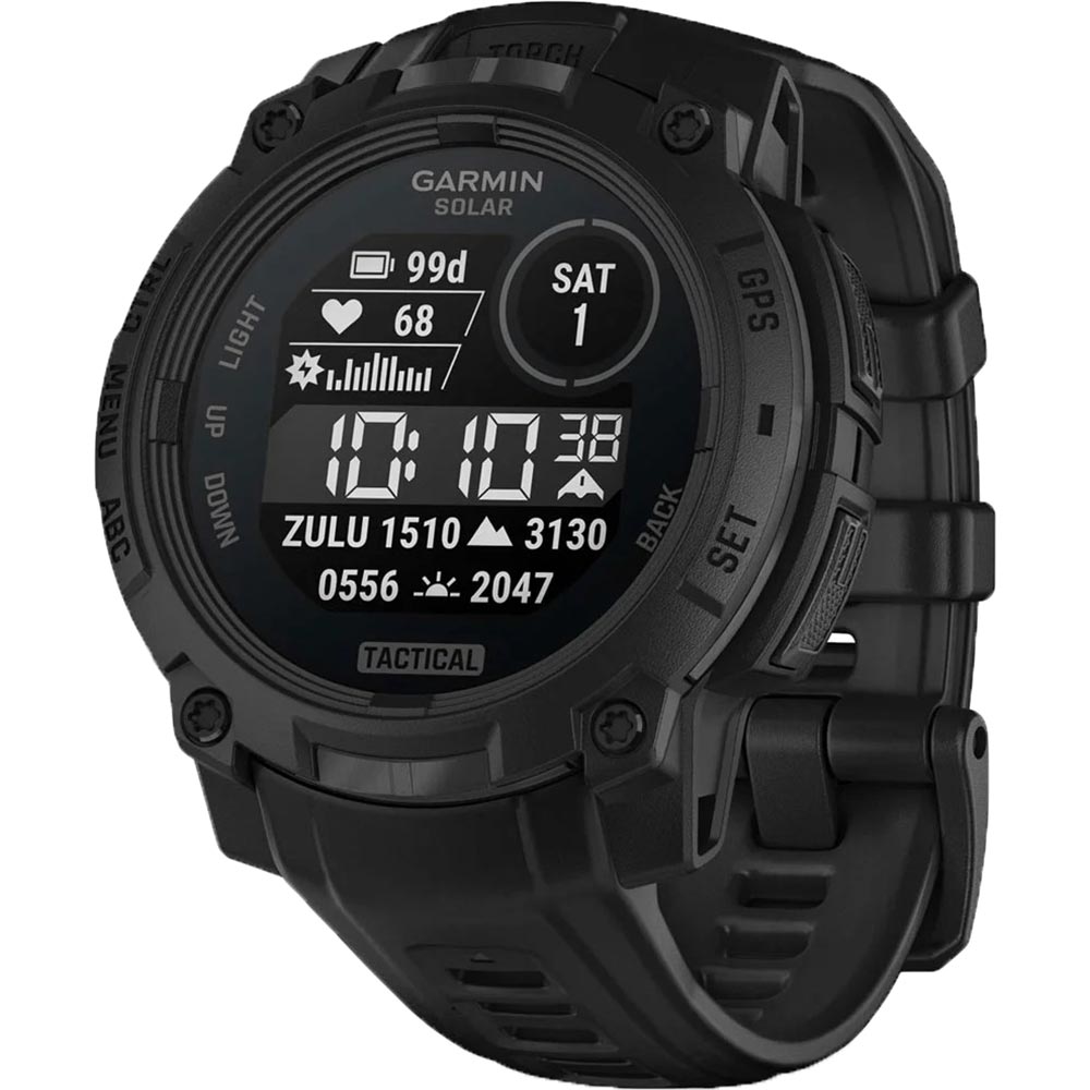 Smartwatch GARMIN Instinct 3 Tactical Solar, 50 mm, GPS, Android/iOS, silicon, Black