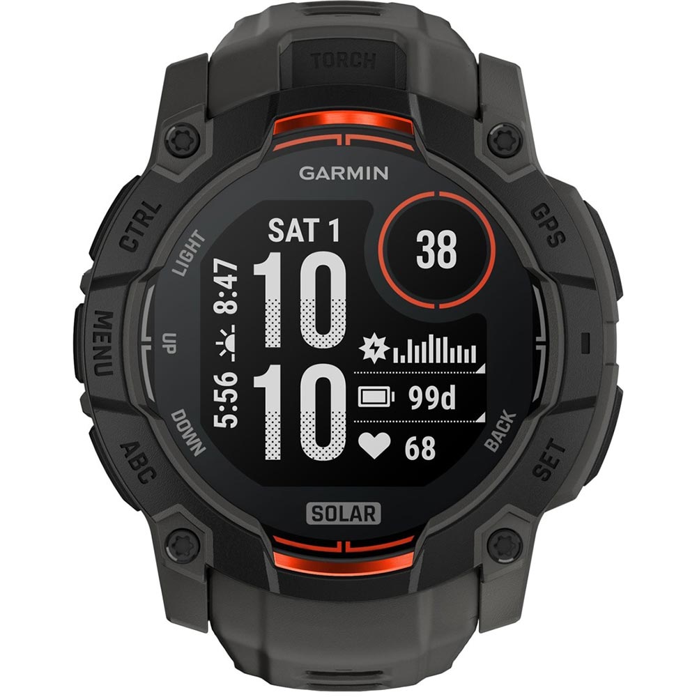 Smartwatch GARMIN Instinct 3 Solar, 50 mm, GPS, Android/iOS, silicon, Charcoal