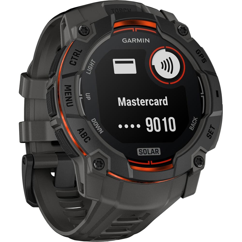 Smartwatch GARMIN Instinct 3 Solar, 50 mm, GPS, Android/iOS, silicon, Charcoal