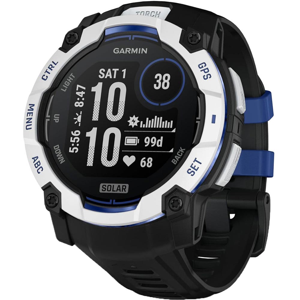Smartwatch GARMIN Instinct 3 Solar, 50 mm, GPS, Android/iOS, silicon, Whitestone/Black