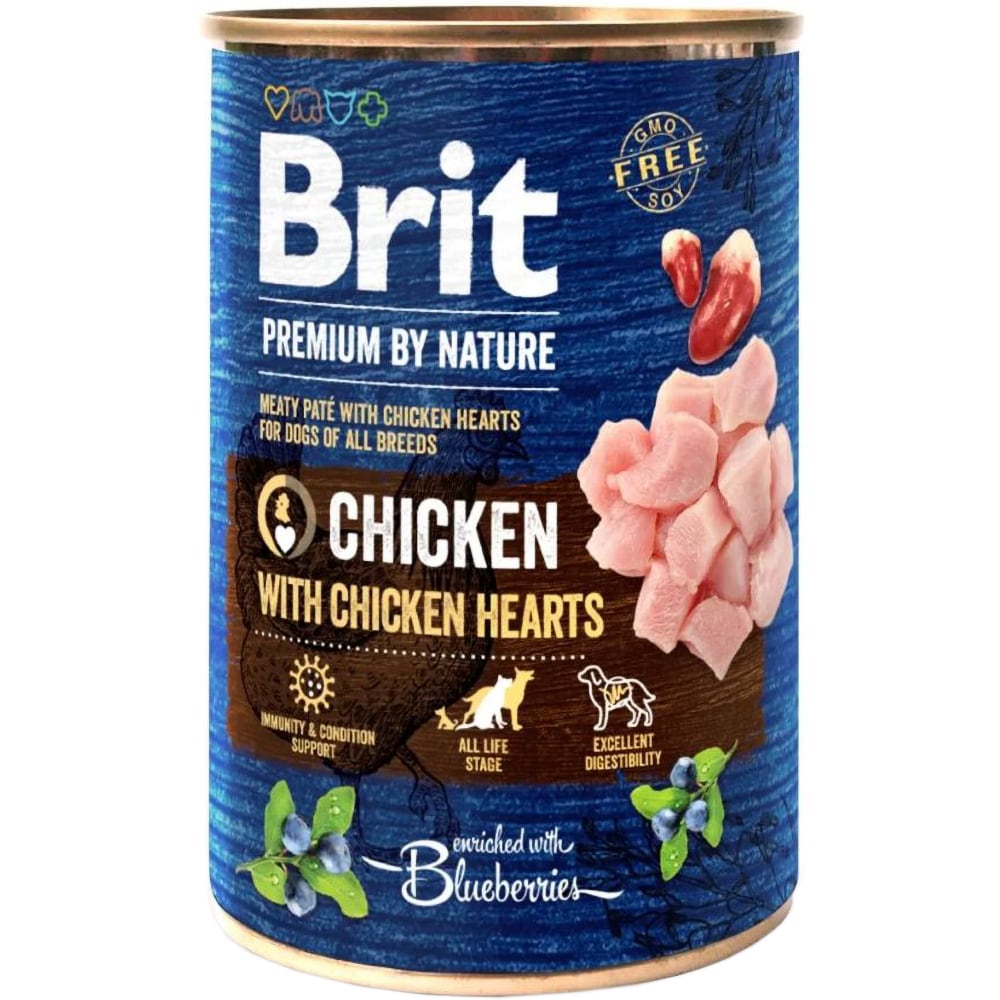 Hrana umeda pentru caini BRIT Premium by Nature, Adult, Pui, 6 x 400 g