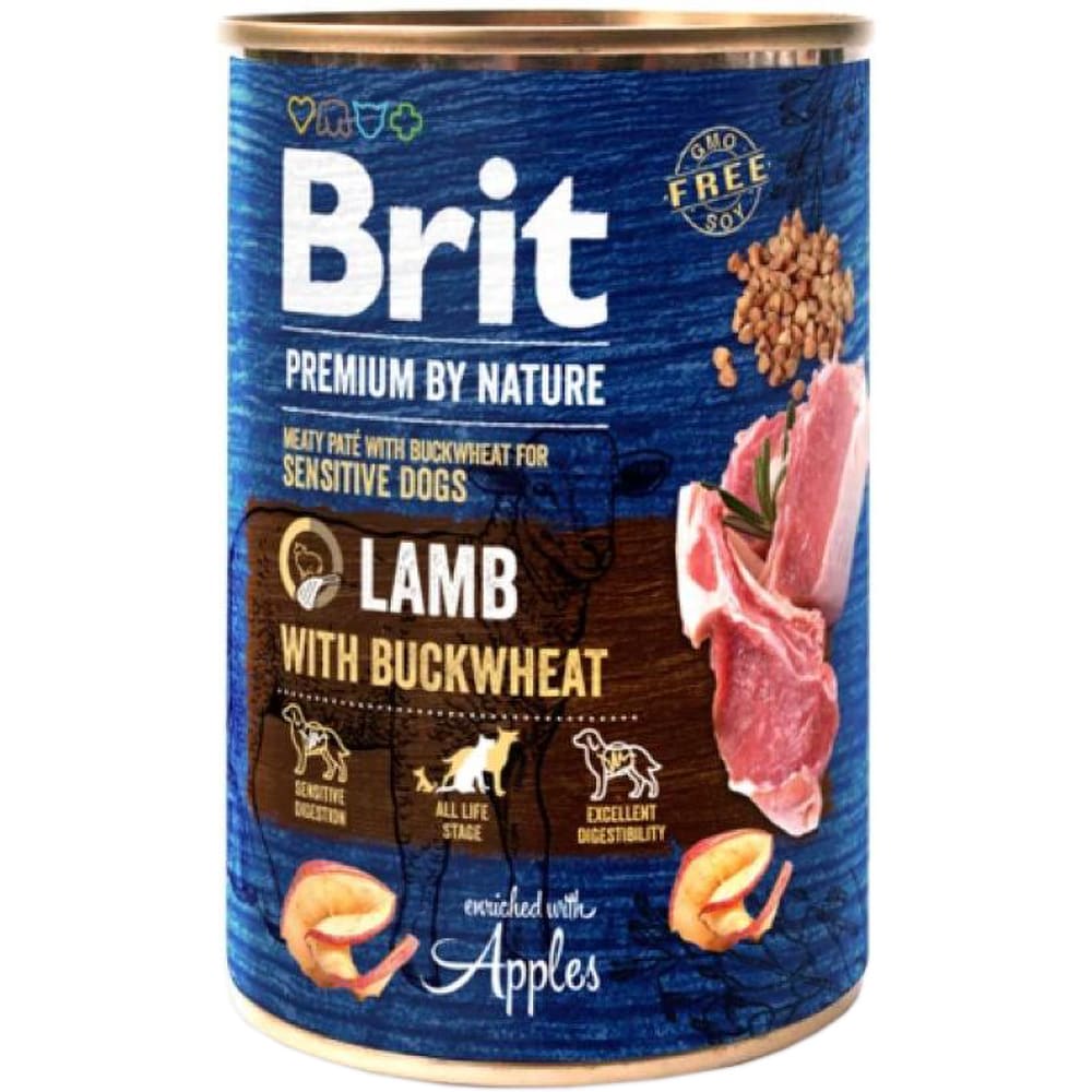 Hrana umeda pentru caini BRIT Premium by Nature, Adult, Miel, 6 x 400g