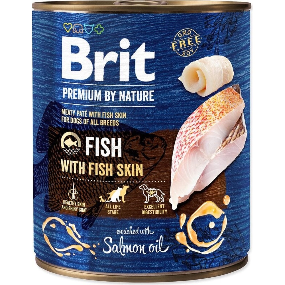 Hrana umeda pentru caini BRIT Premium by Nature, Adult, Peste, 6 x 800 g
