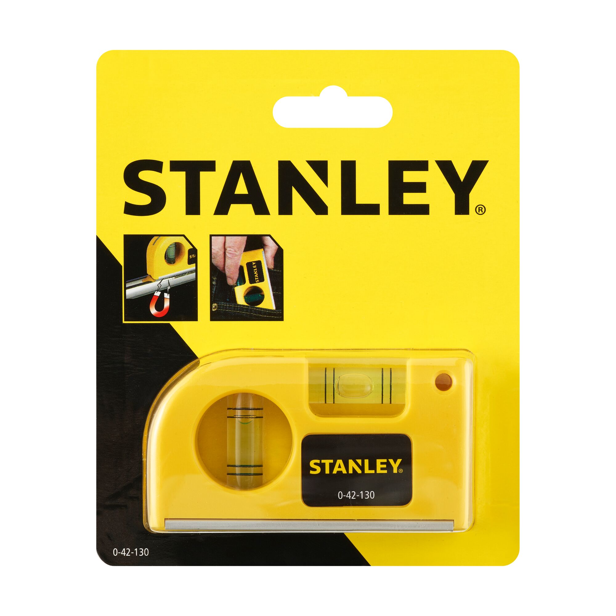 Nivela magnetica de buzunar 85 mm - blister Stanley 0-42-130