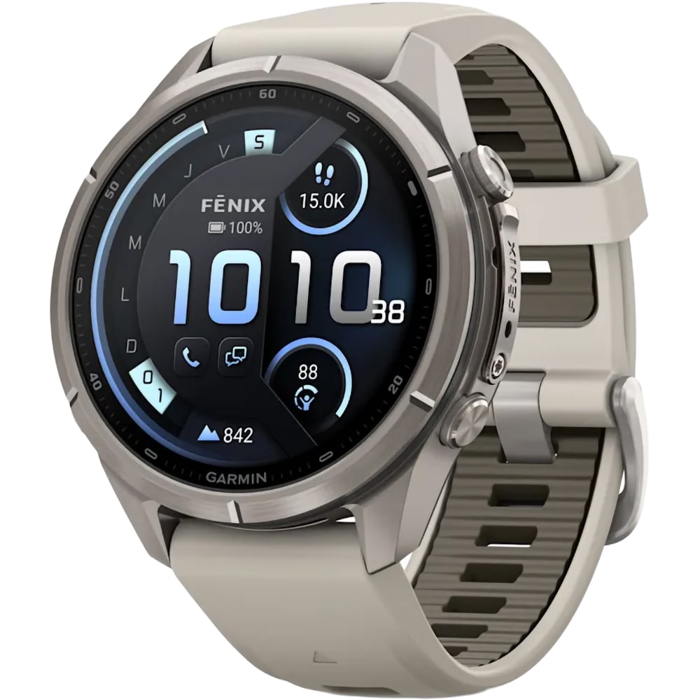 Smartwatch GARMIN Fenix 9 Pro, 43mm, AMOLED, InReach, Android/iOS, Sapphire, Titan, Gray/Dark Sandstone