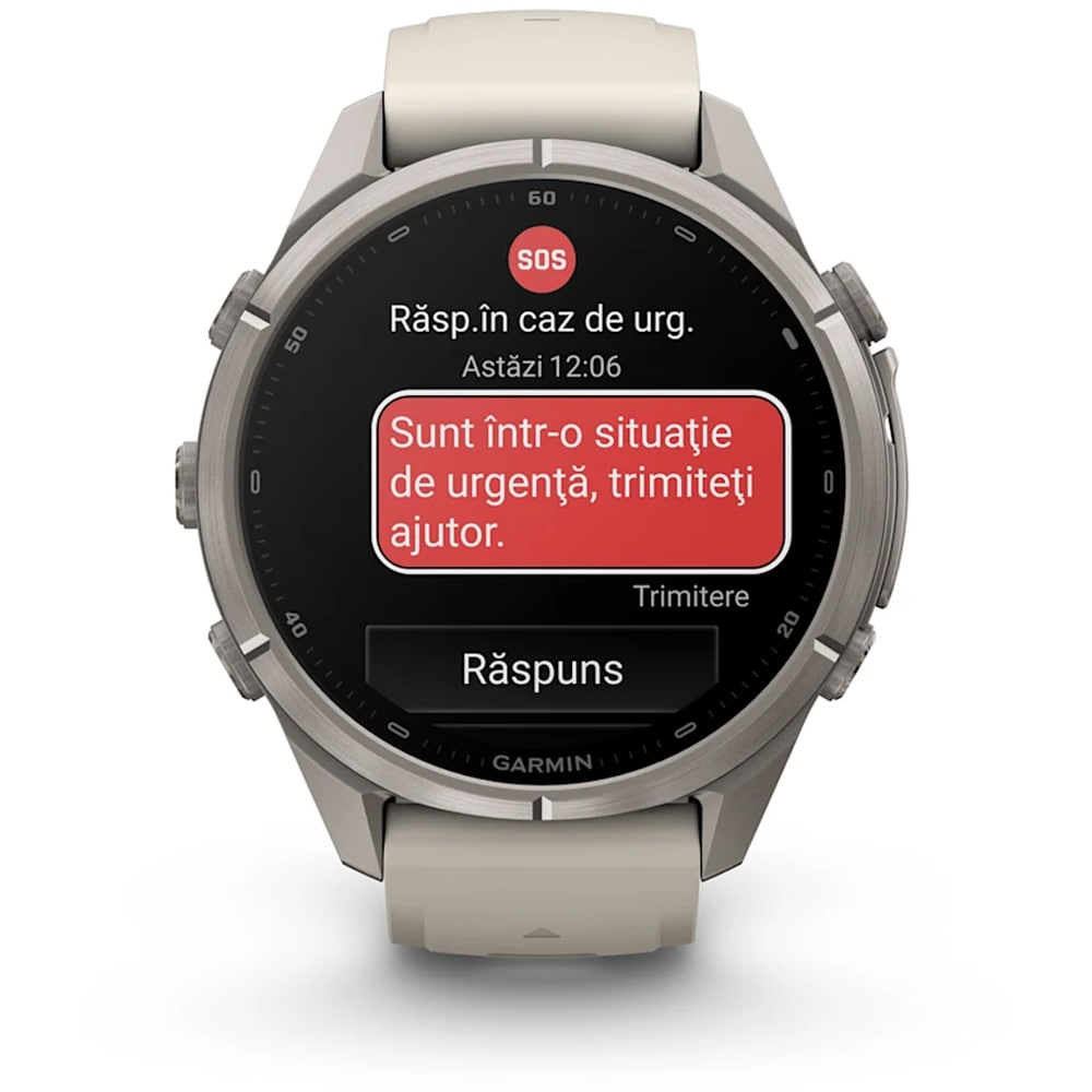 Smartwatch GARMIN Fenix 9 Pro, 43mm, AMOLED, InReach, Android/iOS, Sapphire, Titan, Gray/Dark Sandstone