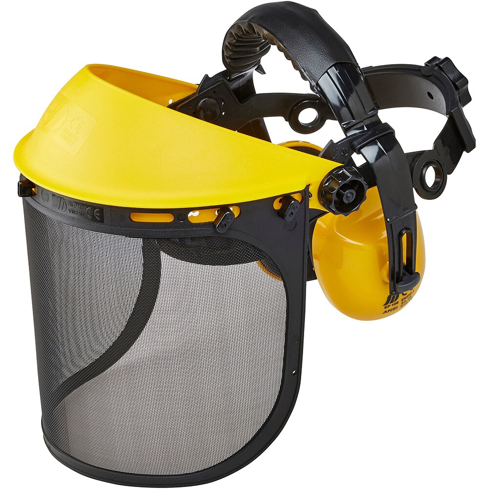 Viziera de protectie cu casti SITE, plastic, negru-galben