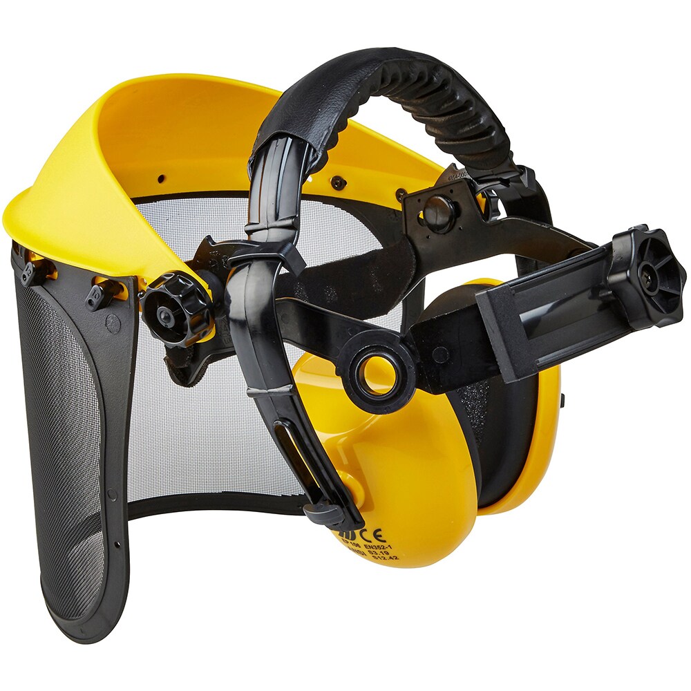 Viziera de protectie cu casti SITE, plastic, negru-galben