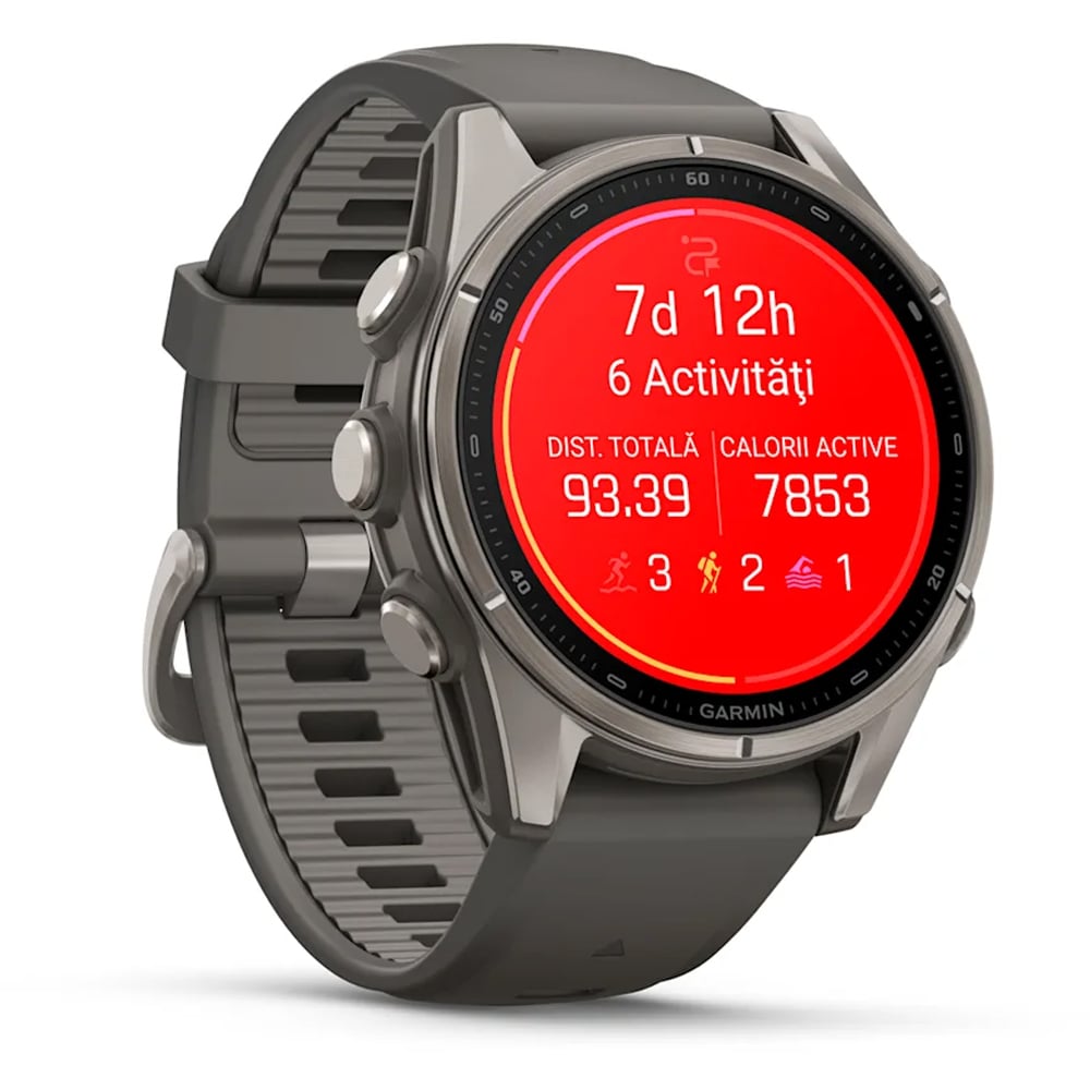 Smartwatch GARMIN Fenix 9, 43mm, AMOLED, Android/iOS, Sapphire, Titan, Pebble Gray