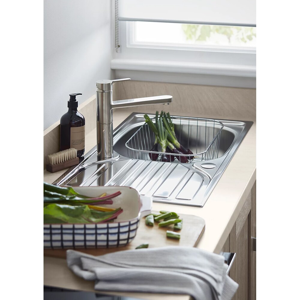 Chiuveta bucatarie COOKE & LEWIS Turing, 1 cuva, picurator reversibil, inox, finisaj satinat